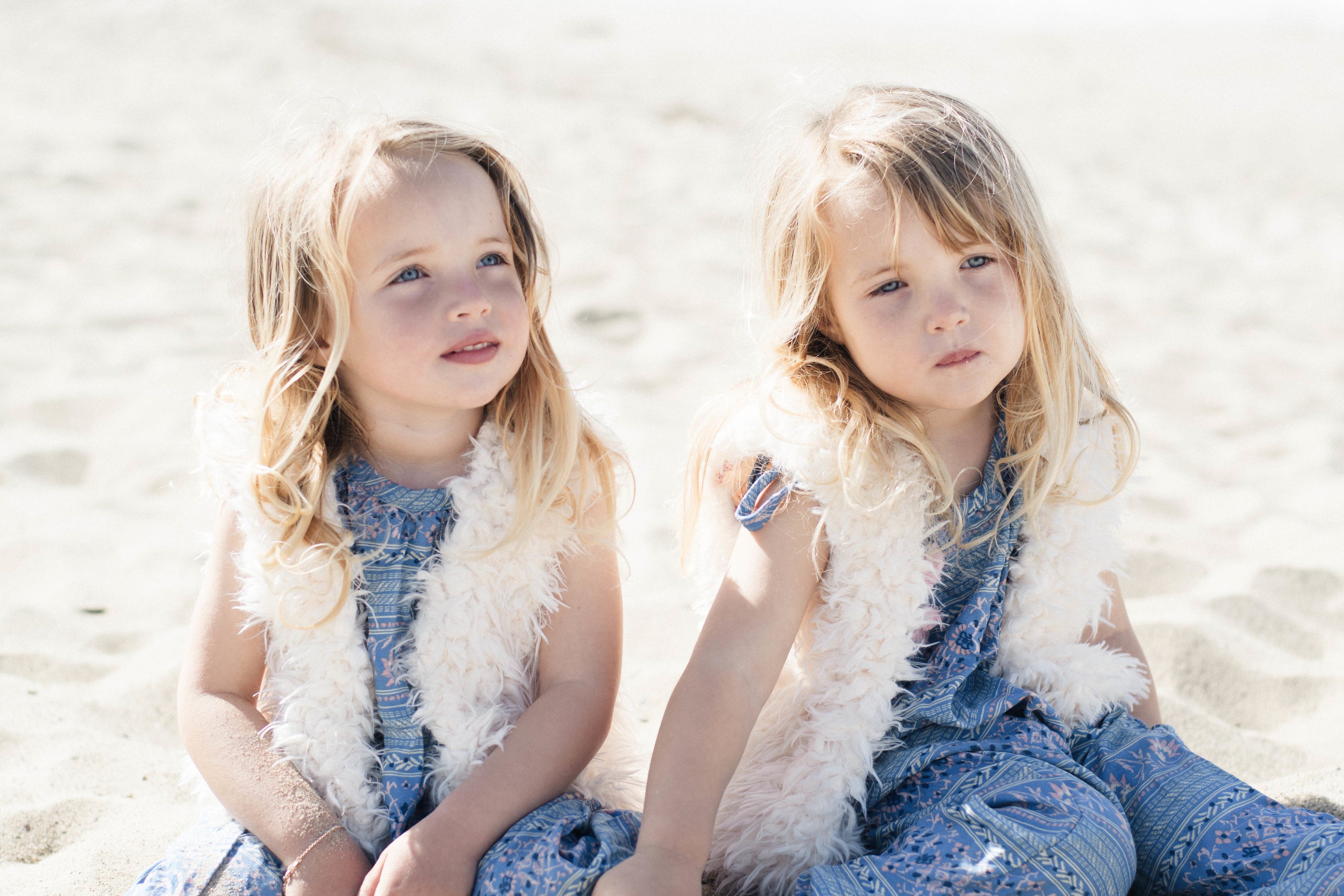 Girls White Faux Fur Vest with Soft Cotton Lining Born By The Shore Born by the Shore